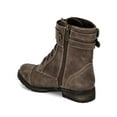 thumbnail image 3 of Breckelles Biker11 New Women Leatherette Plalting Buckle Military Lace Up Bootie, 3 of 5