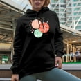 thumbnail image 2 of Merry and Bright & Hand Drawn Christmas Balls Art Merch Gift, Black Hooded Sweatshirt or Hoodie, XL, 2 of 5