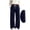 Navy, variant on YHAJDS Women Straight Wide Leg Joggers Comfort Loose Fit Elastic Waist Solid Color Outdoor Casual Bottoms With Side Pockets