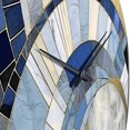 thumbnail image 3 of Designart "Constructing Blue Realms in Blue and Gold I" Abstract Shapes Oversized Wall Clock, 3 of 6