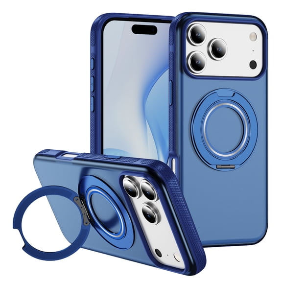 360 Degree Rotatable Ring Case for iPhone 17 Pro , (Compatible with MagSafe) Shockproof Phone Cover with Stand & Ring Holder