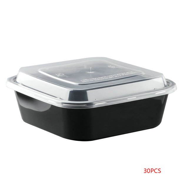 Geweyeeli 30pcs 450ml 1000ml Round Square Shaped Disposable Pp Food Container Transparent Lid Lunch Box 1 Walmart Com Walmart Com