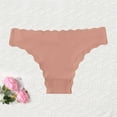 thumbnail image 2 of Rohuuque Invisibles Thongs for Women Bikini Thong Underwear with Antibacterial Lining Breathable Comfort Ruffle Trim Panties Pink, 2 of 4