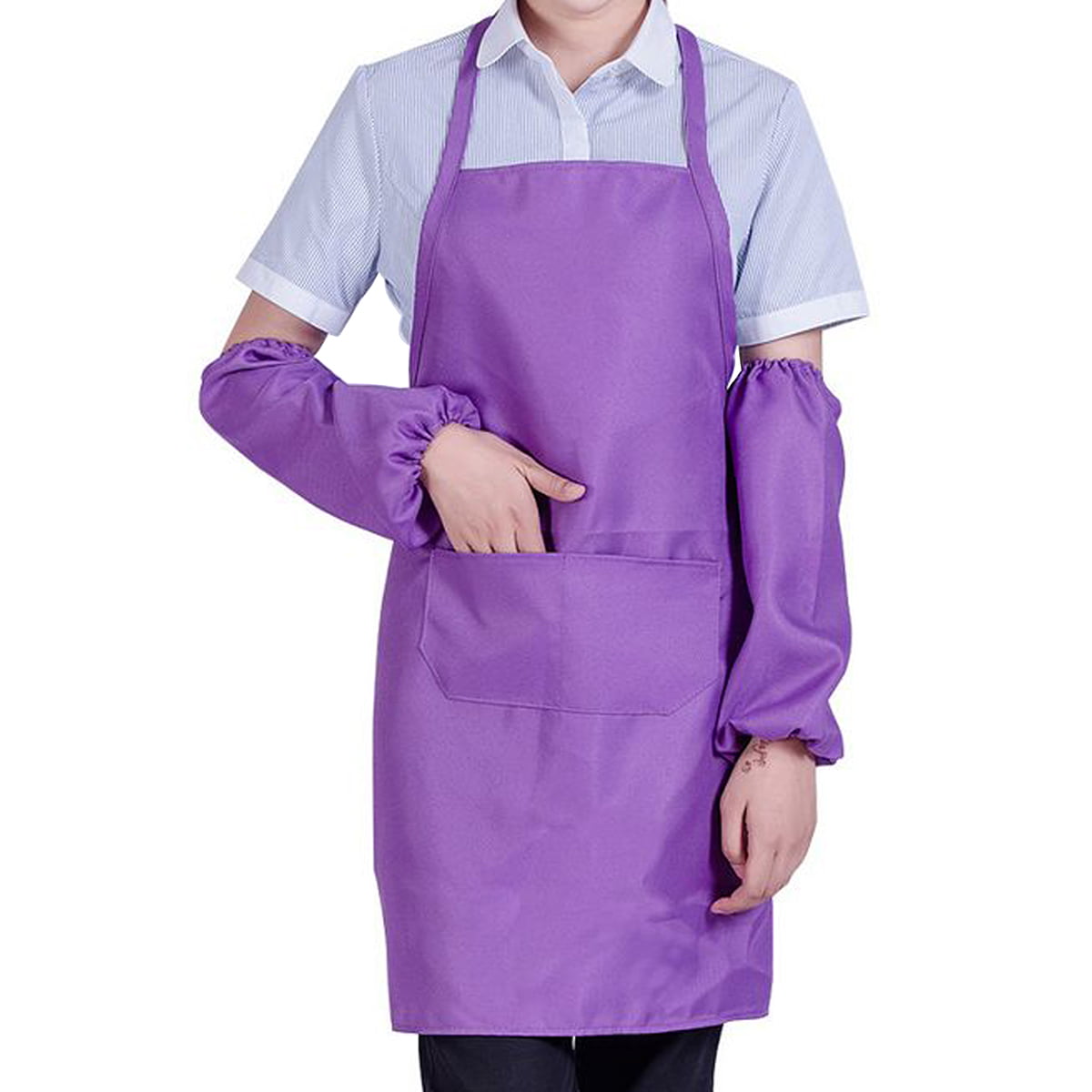 3 X Cooking Catering Work Apron Tabard with Twin Double Pocket NAVY 