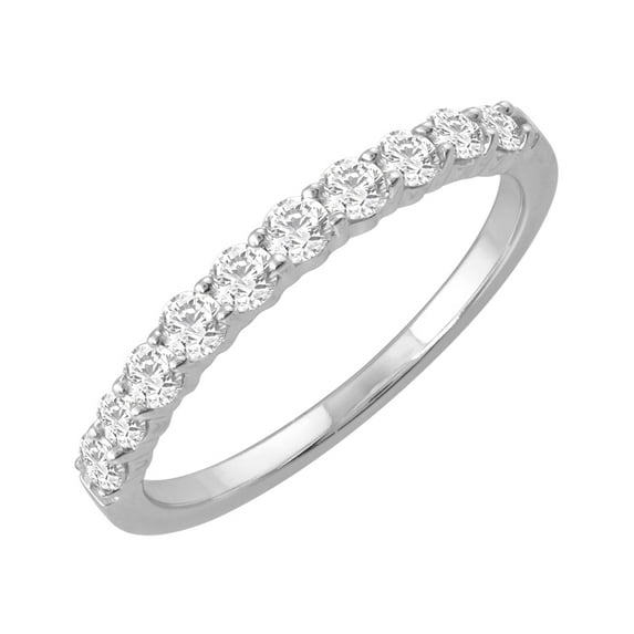 1/2 Carat Diamond Wedding Band in 10k White Gold (Ring Size 8)