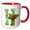 Red/White, variant on 3drose, Cute Christmas Decorated Green Bubble Monogram Initial H, 15oz Two-tone Red Mug