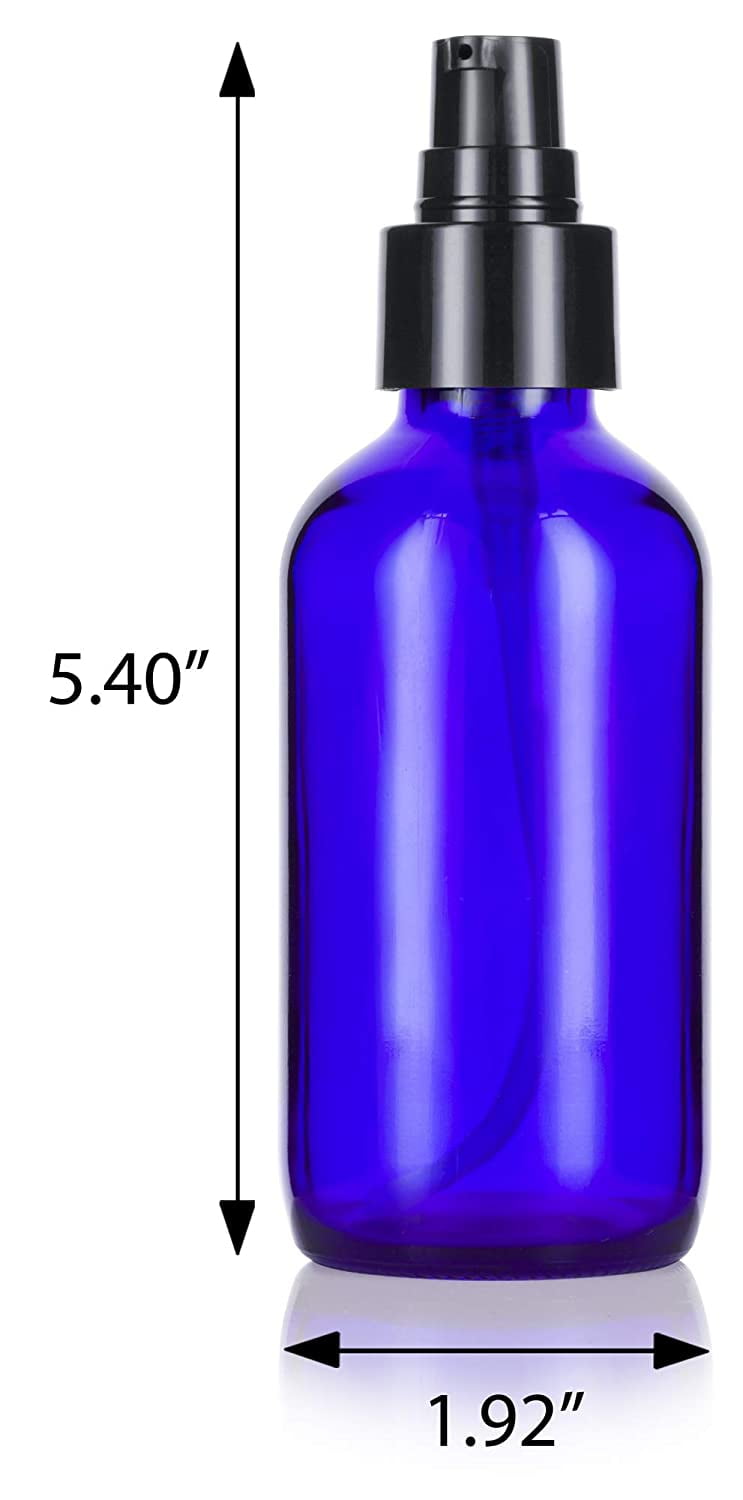 Cobalt Blue Glass Baby Face 5" Tall Cream Bottle 