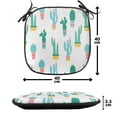 thumbnail image 4 of Cactus Chair Seating Cushion Set of 12, Continuous Pattern with Cartoon Prickle Plants in Pots, Seat Pads for Office with Anti-slip Backing, 16"x16", Multicolor, by Ambesonne, 4 of 7