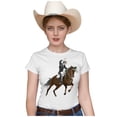thumbnail image 1 of Playera PREMIUM Mujer Marëvnyk moda Camiseta Dama Caballo Rejoneador Vaquera 2 colores, 1 of 4