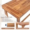 thumbnail image 3 of 3 Piece Outdoor Bar Set Acacia Wood Patio Bar Height Table with 2 Cushioned Stools Outdoor Dining Furniture for Backyard Poolside Balcony Beige Cushions, 3 of 16