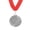Silver, variant on Uxcell Award Medal, Winner Medal with Red Neck Ribbon Prize Medal for Sports Meeting Spelling Bees Bronze