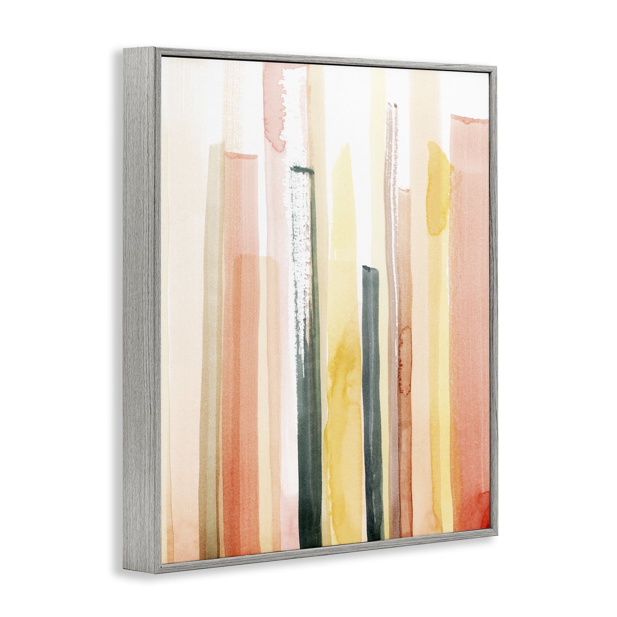 Stupell Industries Coral Reach Watercolor Abstract Painting Gray Framed Art Print Wall Art, 24 x 30