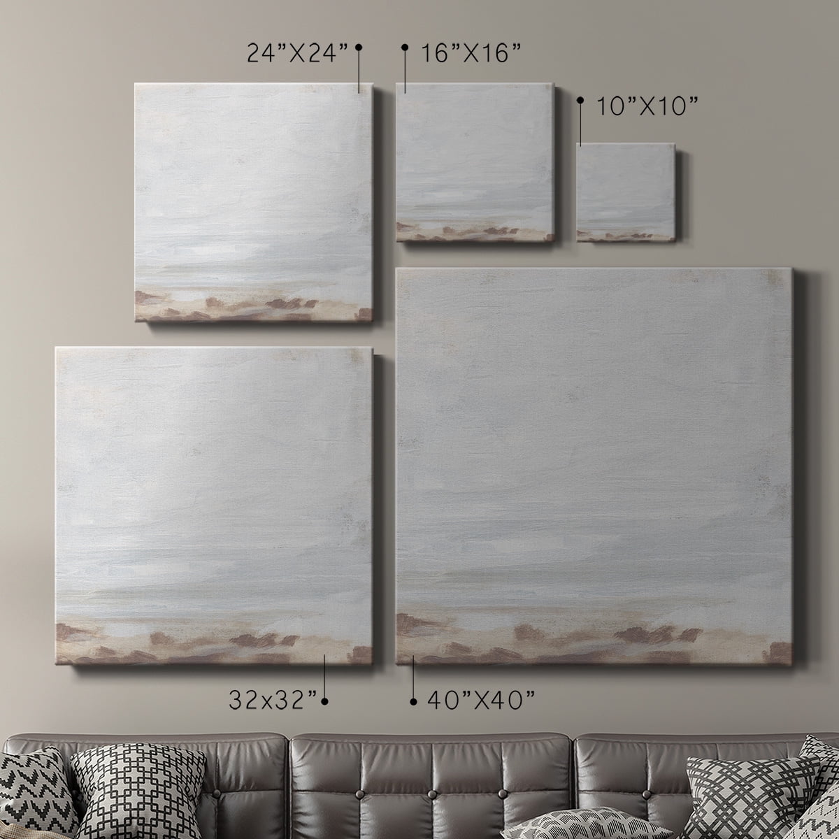 Wexford Home Neutral Breakers I-Premium Gallery Wrapped Canvas, 24" x 24" - Ready to Hang
