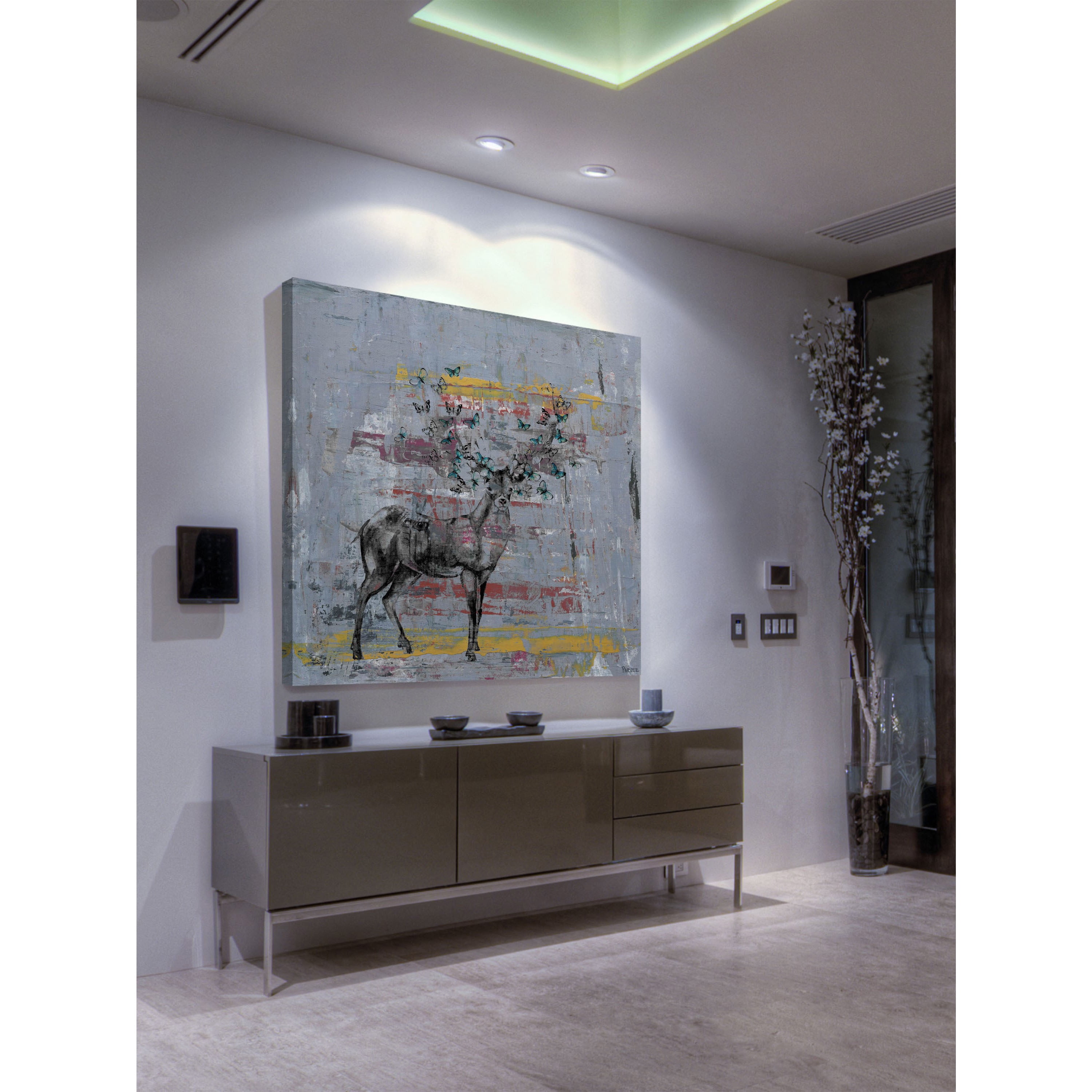 Full Antlers Painting Print on Wrapped Canvas