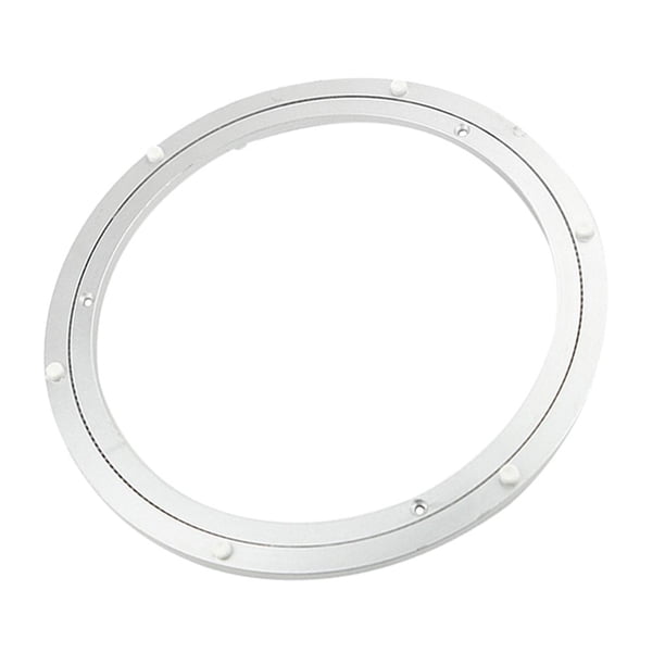 Base giratoria para mesa de comedor, color blanco y plateado, de aluminio, tamaño 6 14 pulgadas