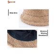 thumbnail image 6 of Spencer Winter Bucket Hat for Women Men Warm Cloche Hats Vintage Faux Fur Fisherman Cap "Beige", 6 of 7