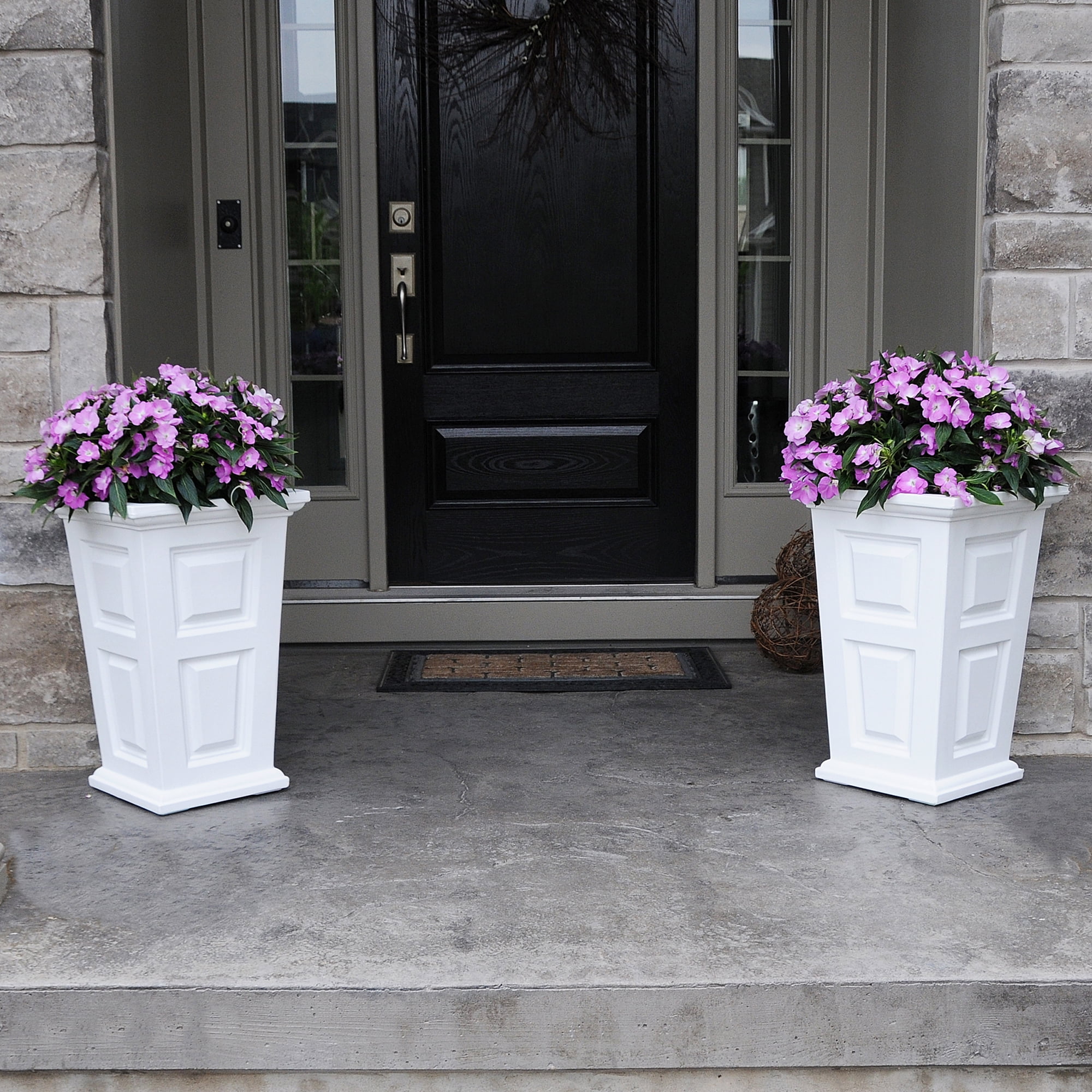 Wyndham Tall Planter - White - 2-Pack