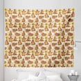 thumbnail image 1 of Bee Tapestry, Grizzly Bear Eating Honey Sleeping and Collecting Blackberry Wild Forest Animals Theme, Fabric Wall Hanging Decor for Bedroom Living Room Dorm, 5 Sizes, Multicolor, by Ambesonne, 1 of 1