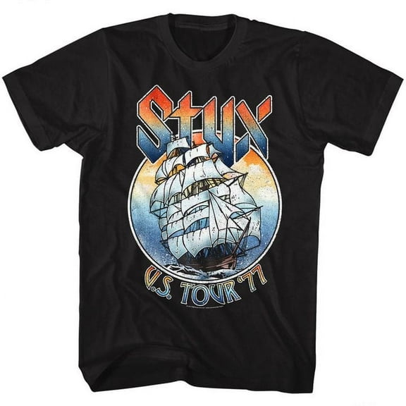 Styx 77Tour Black Adult T-Shirt Lt