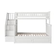 thumbnail image 7 of Columbia Staircase Bunk Bed Twin over Full with Twin Size Raised Panel Trundle Bed in White, 7 of 7