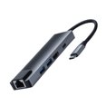 thumbnail image 2 of Con salida HDMI 4K USB 3.0 2.0 RJ45 Ethernet USB C Puertos de carga USB C Hub 5 en 1 USB Tipo C Hub Adaptador multipuerto para PC Barbie Nuevos Originales, 2 of 9