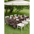 thumbnail image 4 of Outdoor Tablecloth with Umbrella Hole for Patio/Picnic/Party/Camping, Brown Flowers Waterproof Table Cloth Rectangle Table Cover Washable, Spring Floral Botanical Modern Art (60"x 84"), 4 of 8