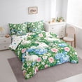 thumbnail image 3 of Homewish Cute Rabbit 7-Piece Bedding Comforter Set,Pink Flower Blue Hydrangea King Bedding Sets,Rustic Animal Bed Sheets For Girls Kids,Breathable Home Decor Reversible, 3 of 8