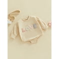 thumbnail image 4 of Musuos nfant Baby Fall Romper, 3 6 9 12M Fuzzy Letter Embroidery Long Sleeve Round Neck Bodysuit, 4 of 10