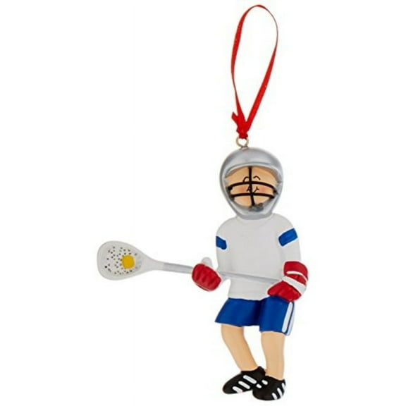 Lacrosse Boy with Ball in Net Ornament