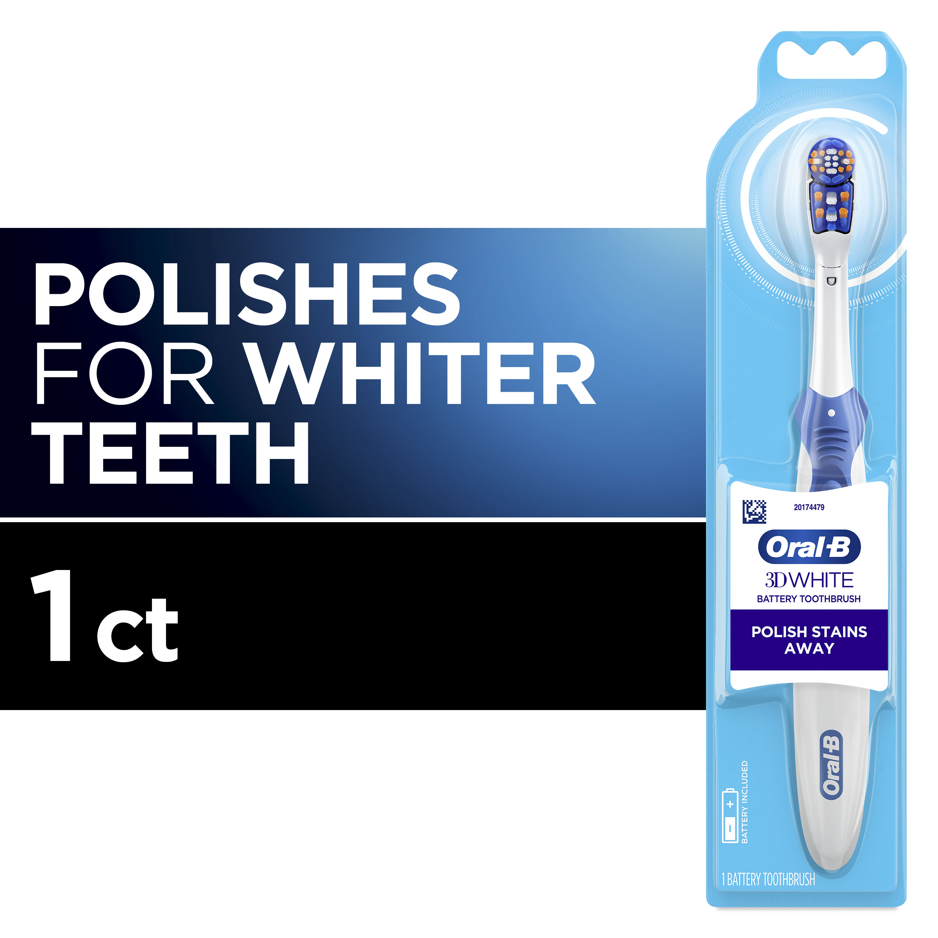Oral-B 3D White Battery Toothbrush, 1 Count, Colors May Vary, for Adults and Children 3+ - image 3 of 12