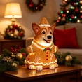thumbnail image 4 of SPOORYYO Christmas Resin Corgi Figurine With LED Light, Cute Holiday Dog Statue, Battery Powered Tabletop Decoration For Home, Shelf, Mantel, Fireplace, Christmas Decor, 7.9 Inch, 4 of 7
