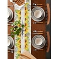 thumbnail image 2 of Table Runner Dresser Scarves 72 Inch Long, Yellow Sunflower and Green Leaves Linen Dining Table Runners Floral Sunshine Word on Linen Tabletop Scarf for Wedding Holiday Party Kitchen, 2 of 7