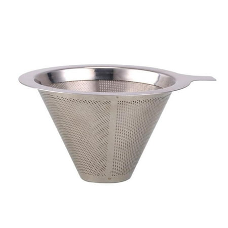 

Reusable Coffee Filter 304 Stainless Steel Cone Coffee Filter Baskets Mesh Strainer Pour Over Coffee Dripper With Stand Holder NEW