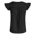 thumbnail image 4 of Womens Lace Short Sleeve Blouses V Neck T Shirt Dressy Casual Tops Stretch Shirts for Women Dark Shirt for Women Women Technical Pants Summer Tee Shirts for Women 2 T Long Sleeve Tees for Women Pack, 4 of 5
