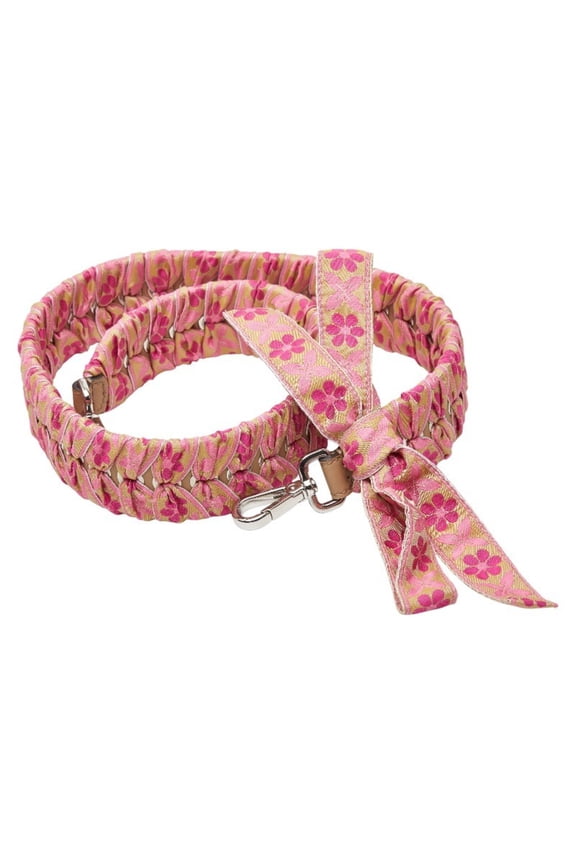 Pre-Owned Fendi Floral Print Strap You Shoulder in Pink and Multicolored Nylon for Women