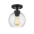 thumbnail image 2 of Beaumont Lane Flush Mount in Black with Seeded Glass, 2 of 4