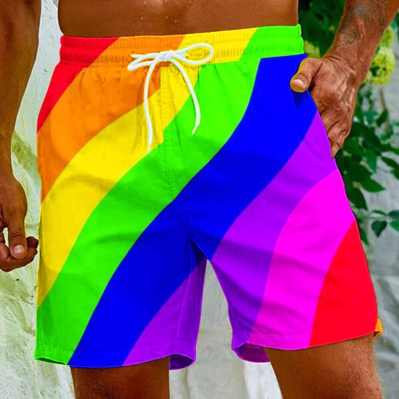 HaoXianJian Men's Shorts Hawaiian Summer Beach Short Multicoloured Printing Casual Lightweight Swim Trunks Drawstring Quickly Dry Holiday Tropical Shorts with Pockets 3X 4X 5X