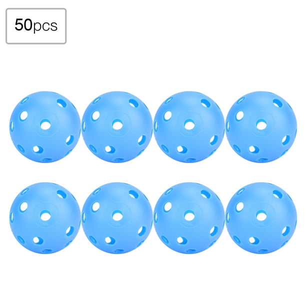 M Buder 50 Piezas Pelotas de Práctica de Golf Huecas Flujo de Aire para Niños y Adultos Entrenamiento en Interiores (Azul, 20 cm / 7.87 inches)