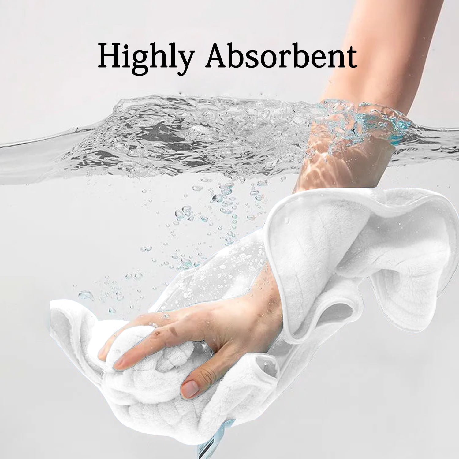 Covina Home 12 Pack White Hand Towel Set, Oversized Ultra Soft Microfiber Bathroom Bath Hand Towel Set Adult Luxury Lightweight Cozy Collection