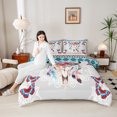thumbnail image 4 of Homewish Bohemain Bull Skull Queen Comforter Set,Rustic Farmhouse Cabin Bedding Sets,Colorful Butterflies Vintage Aztec Bedding Comforter Set For Kids,Microfiber Bedroom Decor Reversible,3-Piece, 4 of 8