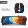 thumbnail image 3 of Haiem Red And Blue Flame Waves Print Leather Pencil Case Art Supplies Case Zipper Pencil Pouch Stationery Storage Pencil Bag, 3 of 7