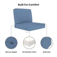 thumbnail image 3 of Covers&All Outdoor Deep Seat Cushion Set of 2, 25 x 25.5 Inch, Water and UV Resistant Patio Furniture Cushions, High-Density 5" Foam Chair Cushions with Zipper Covers, 3 of 6
