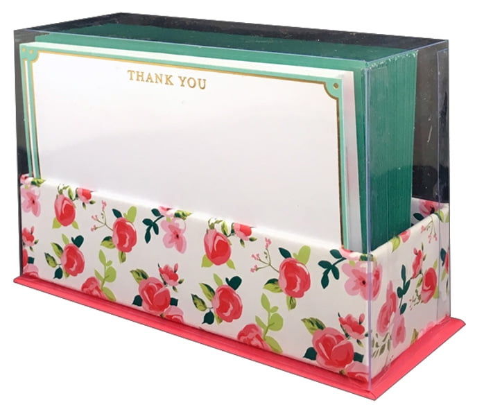 Graphique de France Pretty Floral Box of 50 Flat Thank You Note Cards