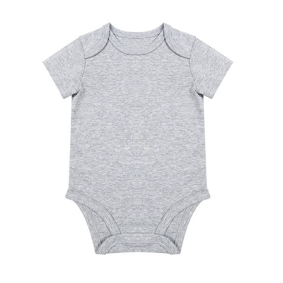 Likimi Toddler Girls Romper Solid Color Crew Neck Short Sleeve Casual Comfort Bodysuits Light Gray Size 9-12 Months