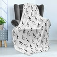 thumbnail image 4 of Penguin Soft Flannel Fleece Blanket, Skiing Penguins on Snowboards Winter Sports Themed Pattern Animal Bird with Scarf, Cozy Plush for Indoor and Outdoor Use, 60" x 80", White Black, by Ambesonne, 4 of 5