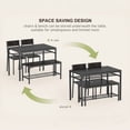 thumbnail image 6 of Kitchen Table Set for 4, Lofka Dining Table Set with MDF Bench, Chair and Storage Rack for Small Spaces|Studio|Kitchen, Black, 6 of 8