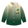 thumbnail image 4 of St. Patrick's Day Shirts Boys Girls Lapel Button Down Long Sleeve Print Tops Holiday Casual Stylish Cardigan (7-8 Years, Beige-G), 4 of 7