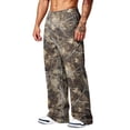 thumbnail image 4 of Baggy Hunting Camo Sweat Pants for Men Straight Wide Leg Elastic Waist Streetwear Jogger Pants Bronze M, 4 of 7