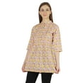 thumbnail image 4 of Moomaya Printed Cotton Tunic Top For WoMen's Mandarin Collar Ethnic Wear Pin Tuck Kurti, 4 of 7
