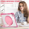 thumbnail image 6 of for iPad Air 11" 2025/2024 Case with Stand & Portable Handle, Protective Clear Shockproof Dropproof Rugged Shoulder Strap Kids Friendly Cover for iPad Pro 11" 2022/2021/2020/2018, Rose, 6 of 15